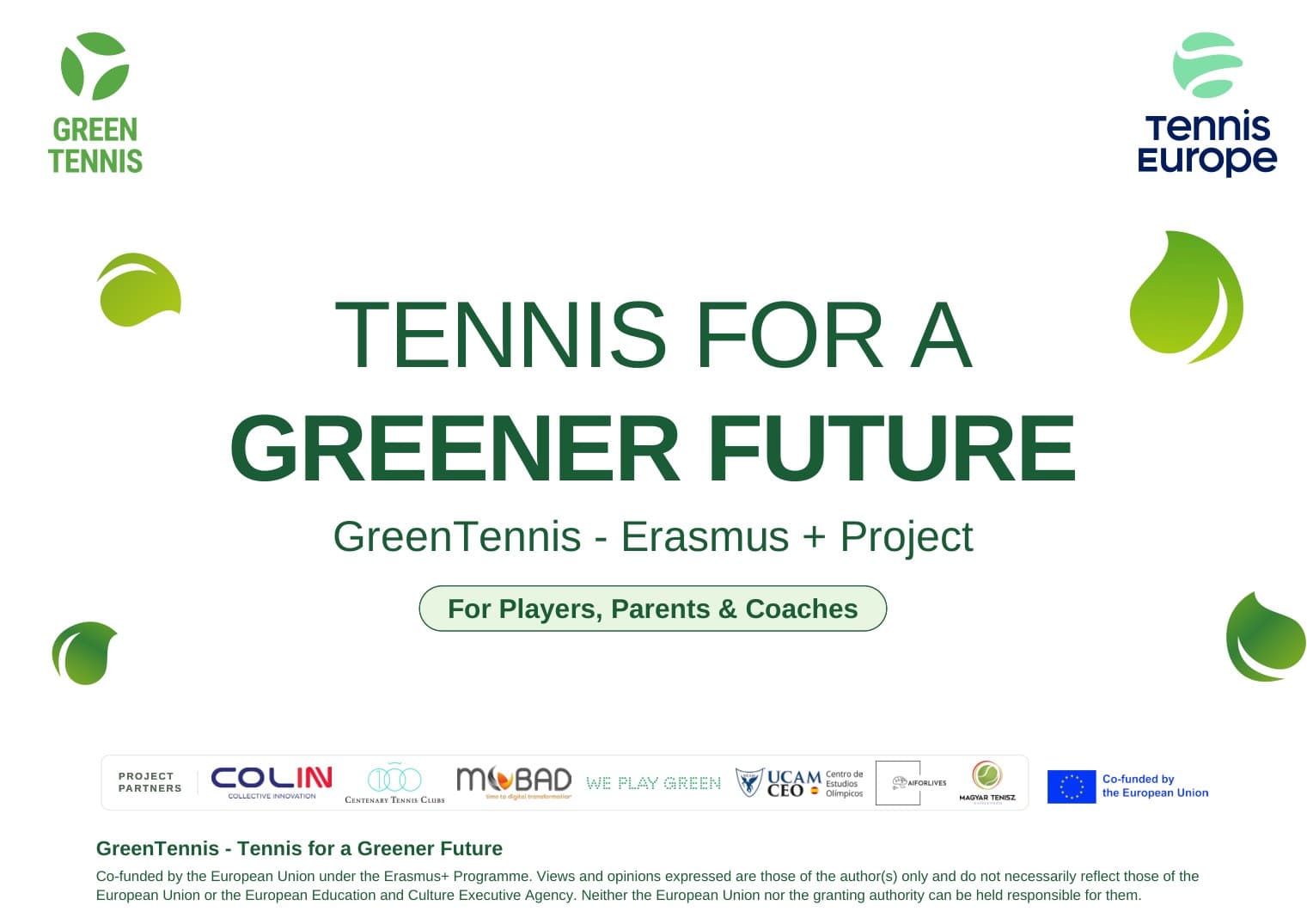 GreenTennis learning materials for players, parents and coaches